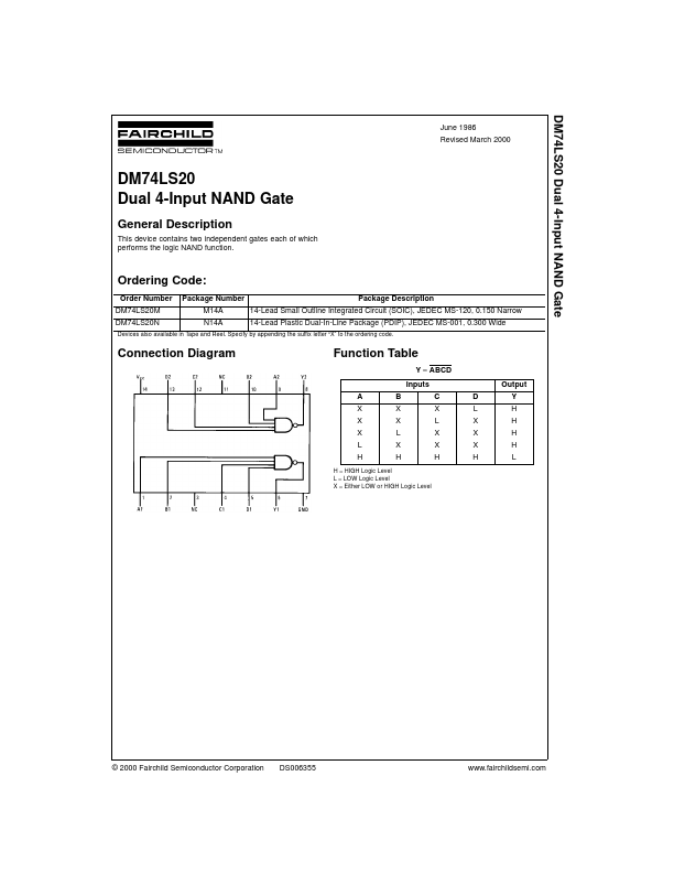 74LS20 Fairchild Semiconductor