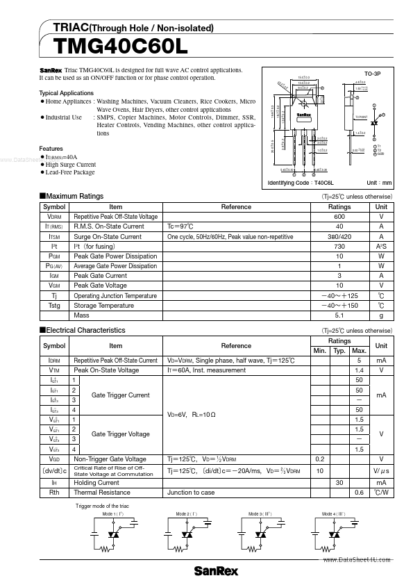 TMG40C60L SanRex Corporation