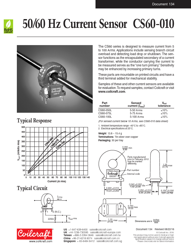 CS60-050L Coilcraft