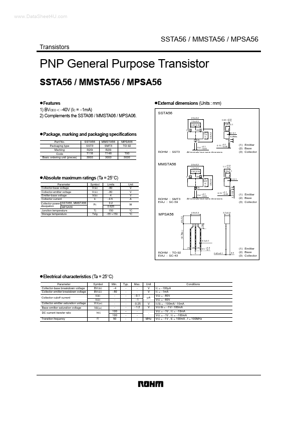 <?=MPSA56?> डेटा पत्रक पीडीएफ