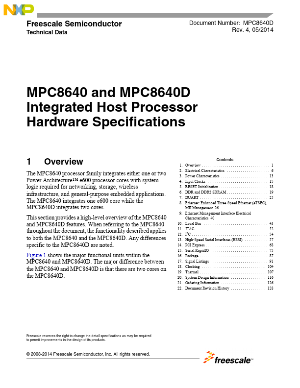 MPC8640D Freescale Semiconductor