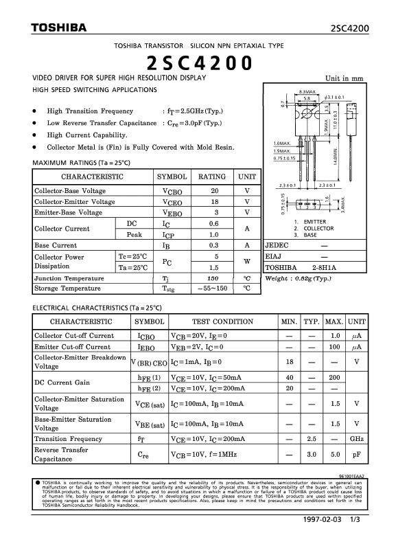 <?=2SC4200?> डेटा पत्रक पीडीएफ