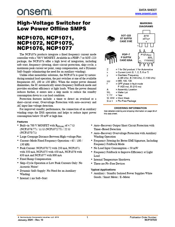 NCP1076 ON Semiconductor