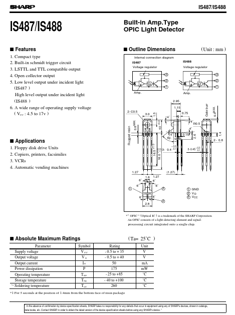 IS487 Sharp Electrionic Components