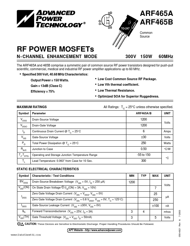 <?=ARF465A?> डेटा पत्रक पीडीएफ
