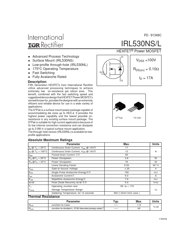 IRL530NL International Rectifier