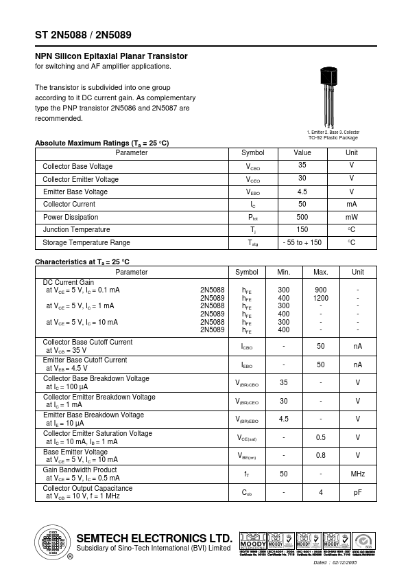 2N5088 SEMTECH