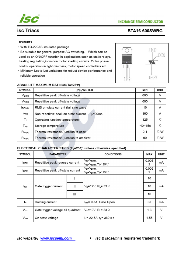 BTA16-600SWRG