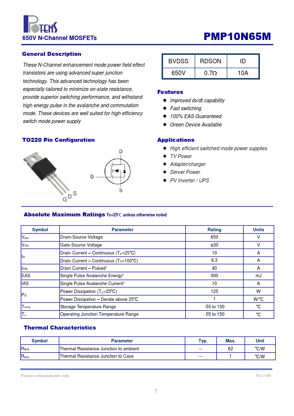 PMP10N65M