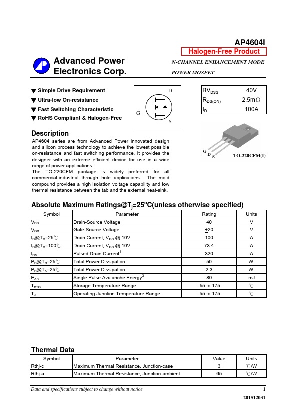 AP4604I Advanced Power Electronics