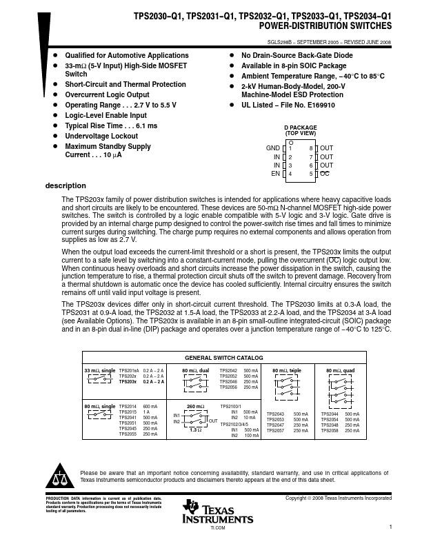 TPS2033-Q1 Texas Instruments