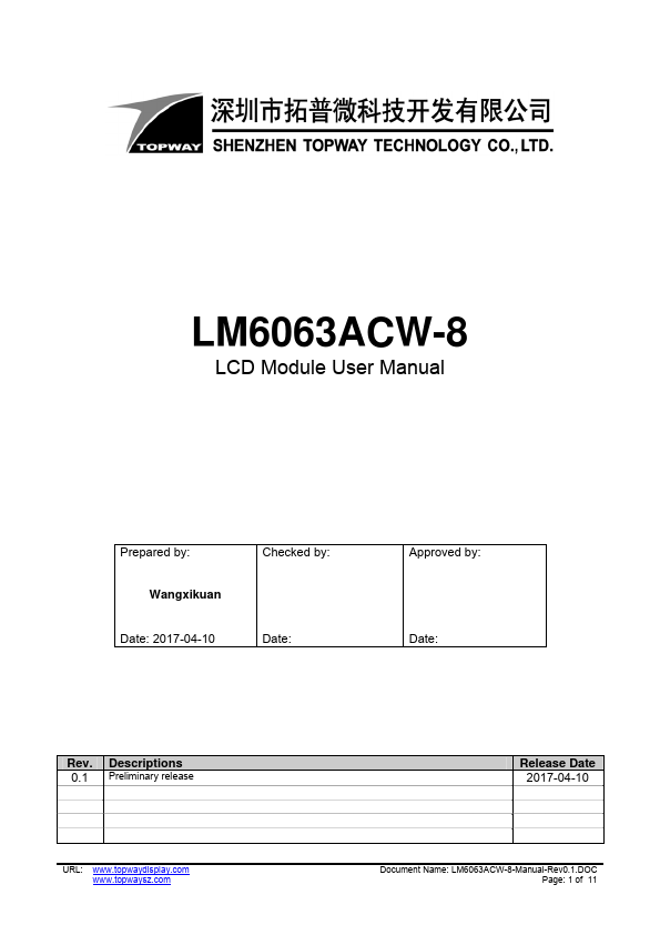 LM6063ACW-8 TOPWAY