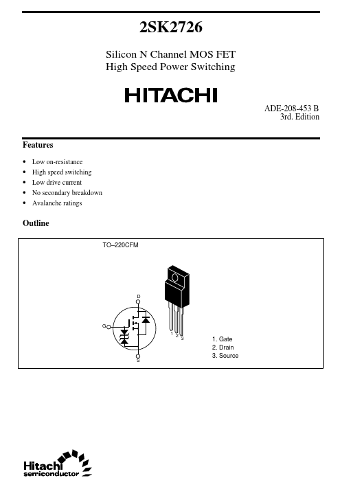 2SK2726 Hitachi Semiconductor