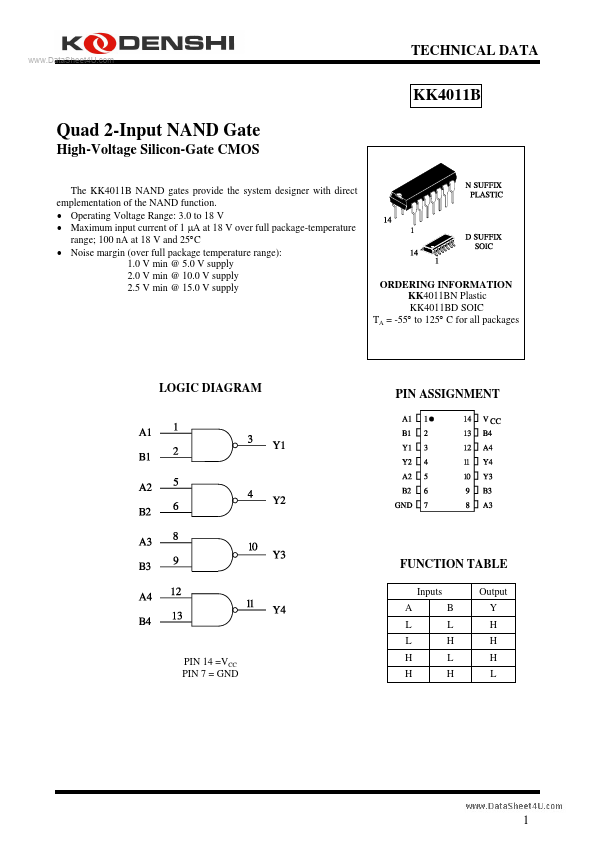 <?=KK4011B?> डेटा पत्रक पीडीएफ