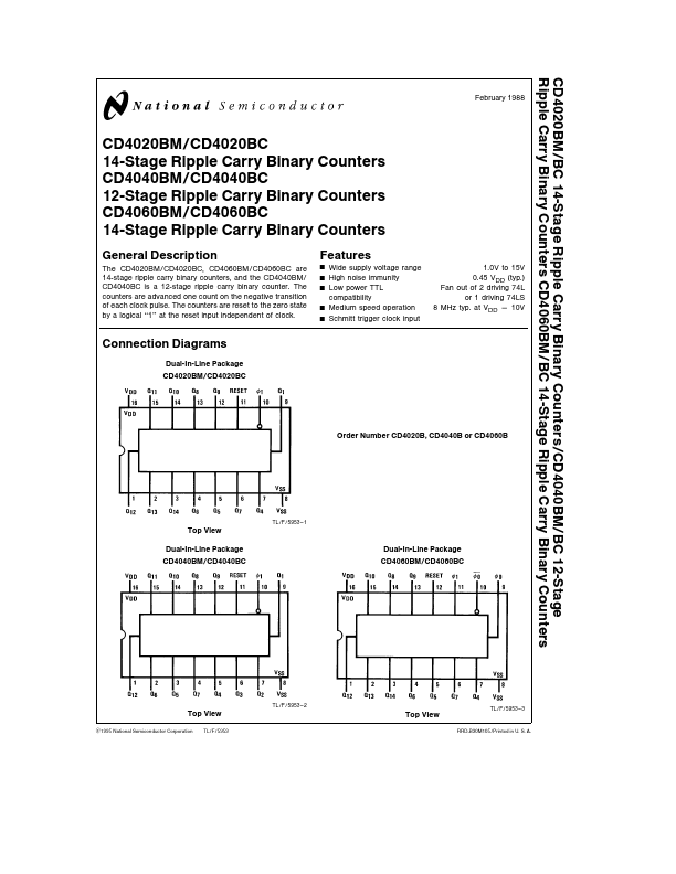 CD4020BM National Semiconductor