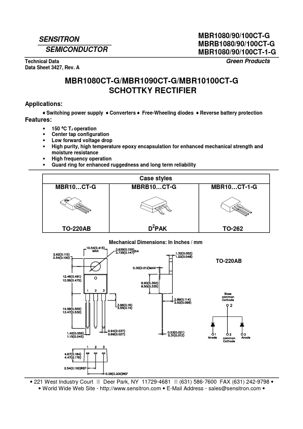 <?=MBRB1090CT-G?> डेटा पत्रक पीडीएफ