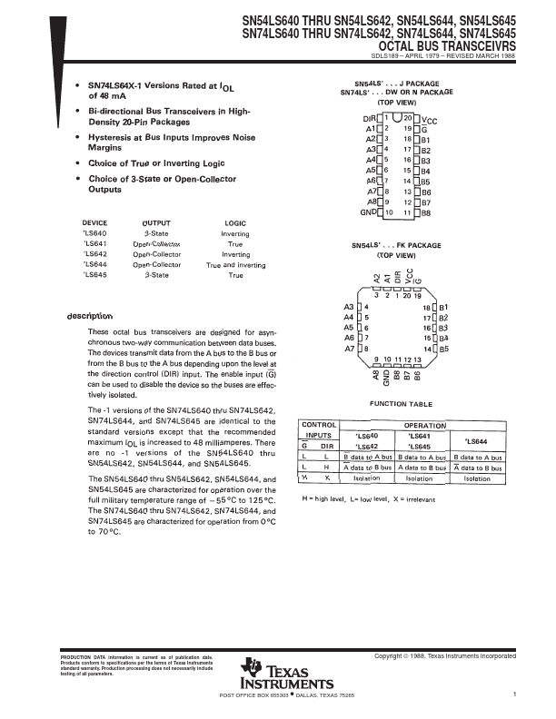 SN54LS645 Texas Instruments