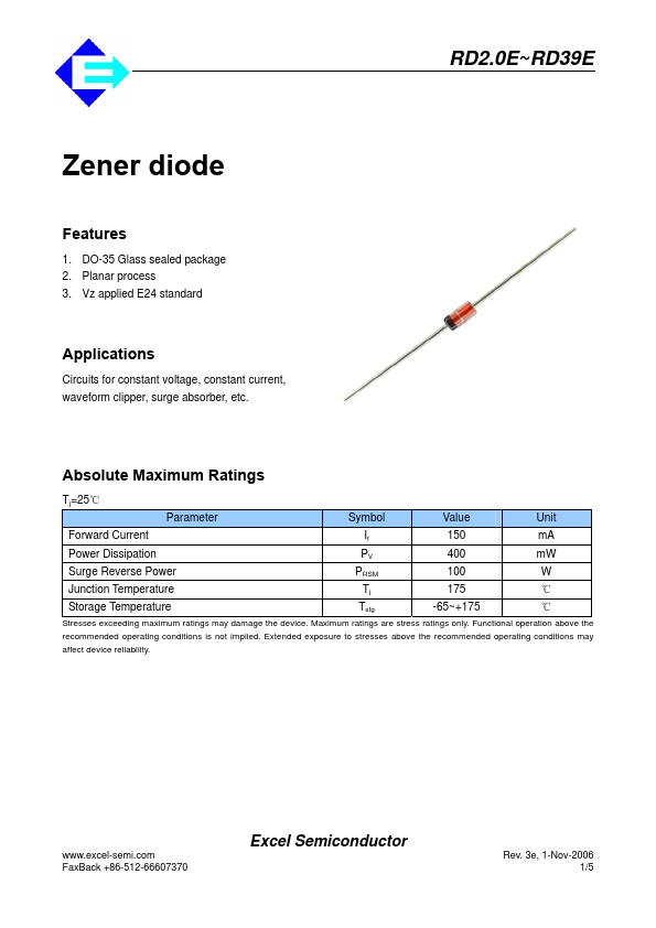 RD39E Excel Semiconductor