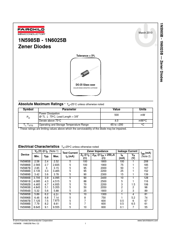 1N6022B Fairchild Semiconductor