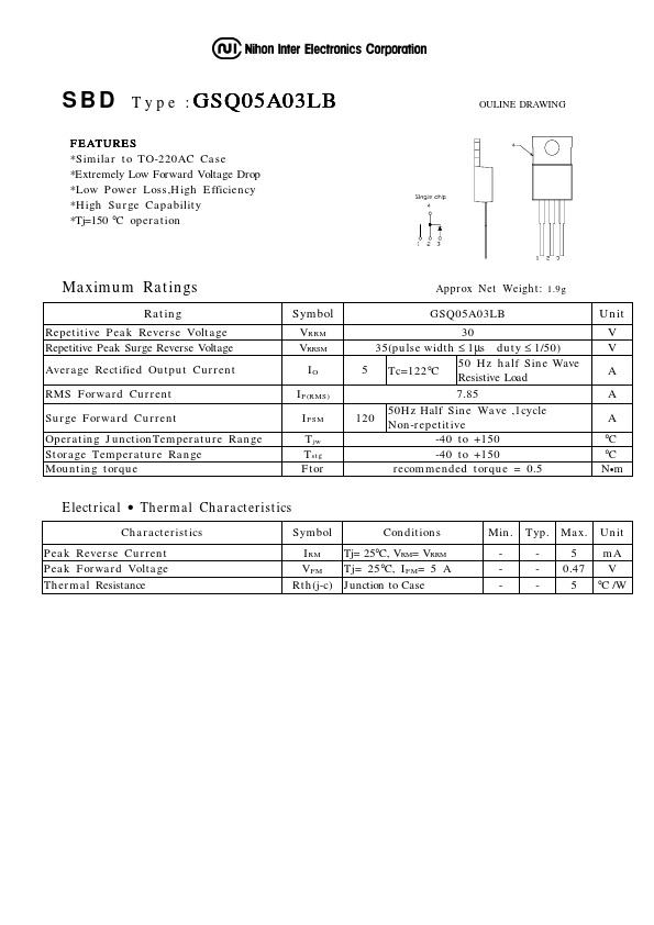 <?=GSQ05A03LB?> डेटा पत्रक पीडीएफ