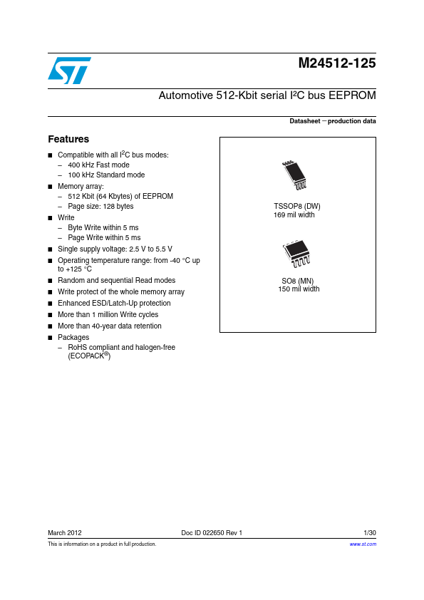 M24512-125 STMicroelectronics