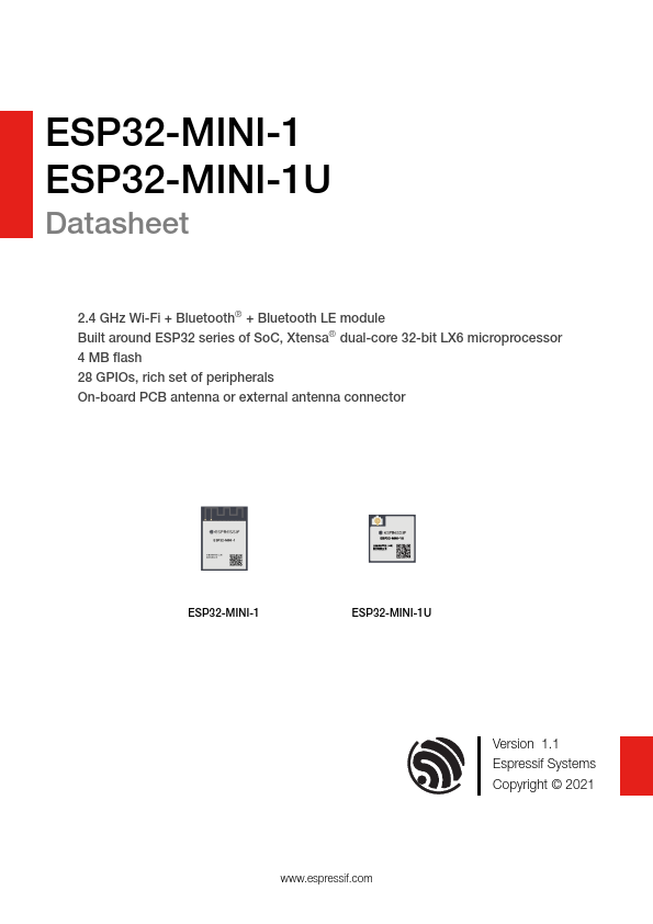 <?=ESP32-MINI-1?> डेटा पत्रक पीडीएफ