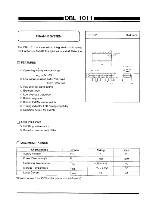 DBL1011 Daewoo Semiconductor