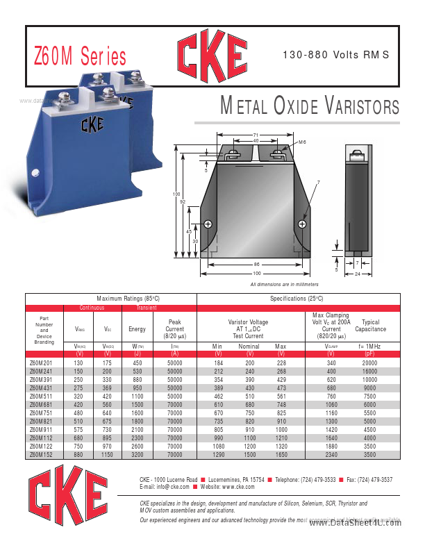 Z60Mxxx HV Component Associates