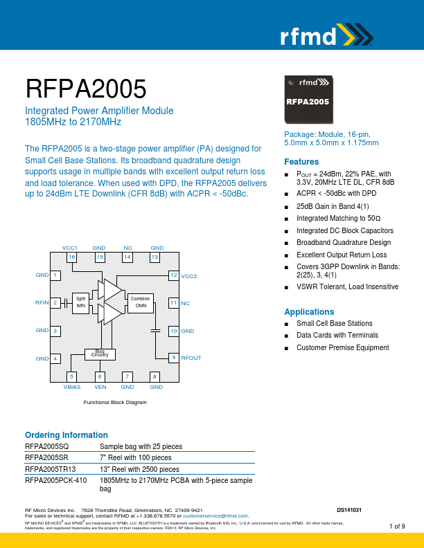 RFPA2005 RF Micro Devices