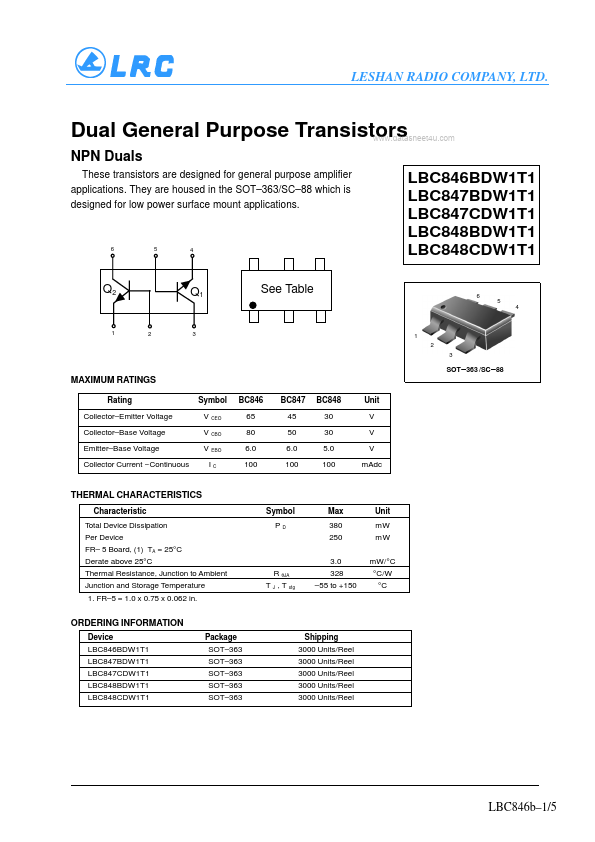 <?=LBC848CDW1T1?> डेटा पत्रक पीडीएफ