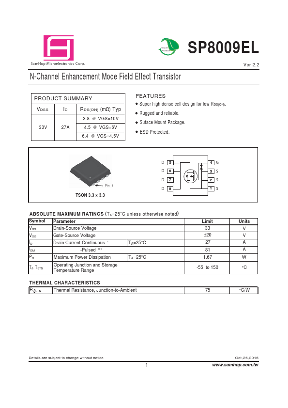 SP8009EL SamHop Microelectronics