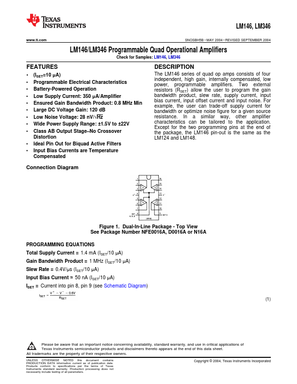 LM346 Texas Instruments