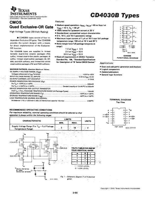 CD4030B Texas Instruments