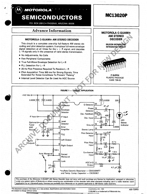 MC13020P Motorola