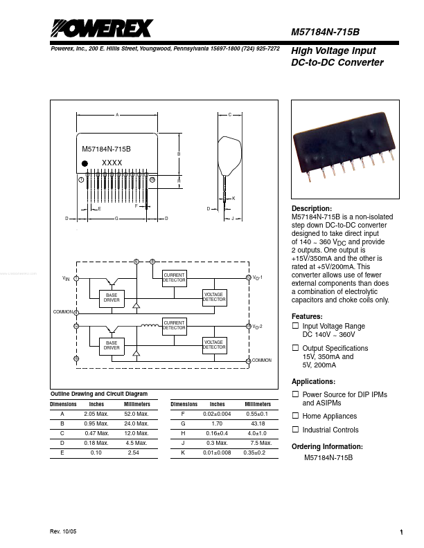 M57184N-715B Powerex Power Semiconductors