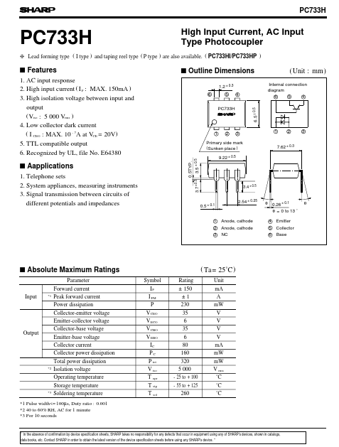 PC733H Sharp Electrionic Components
