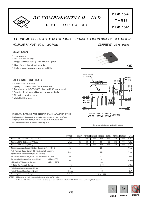 KBK25A Dc Components