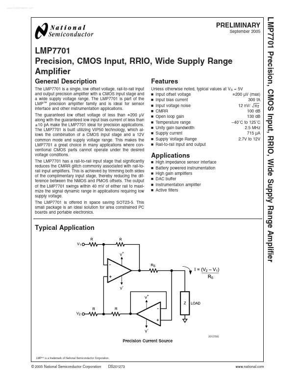 LMP7701 National Semiconductor