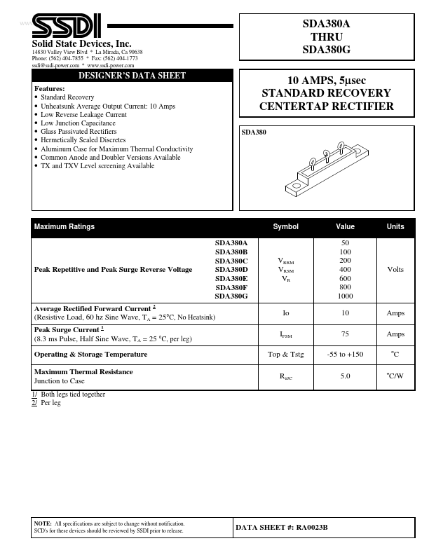 SDA380D SSDI