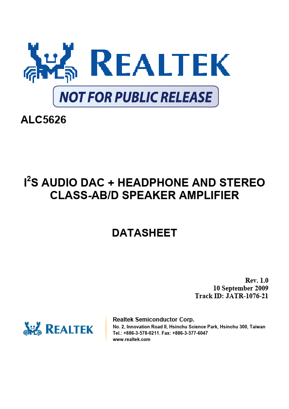 ALC5626 Realtek Microelectronics