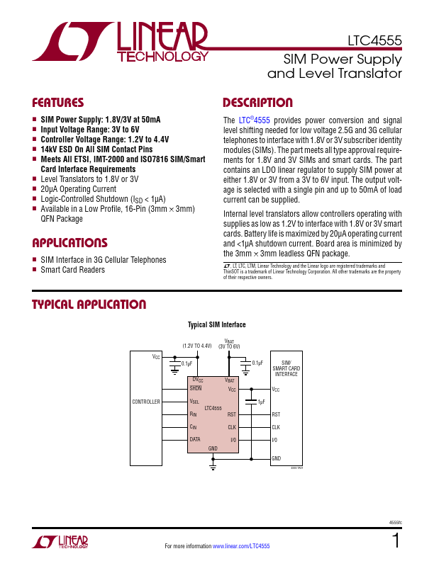 <?=LTC4555?> डेटा पत्रक पीडीएफ