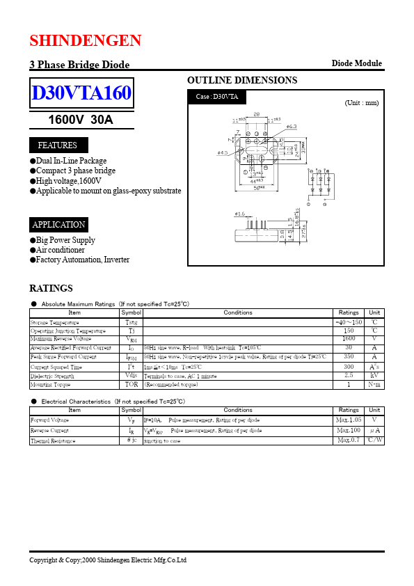 <?=D30VTA160?> डेटा पत्रक पीडीएफ