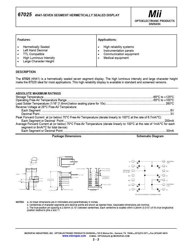 67025 Micropac Industries