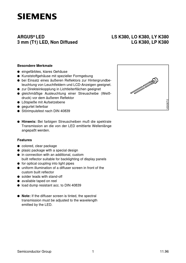 LSK380 Siemens Semiconductor