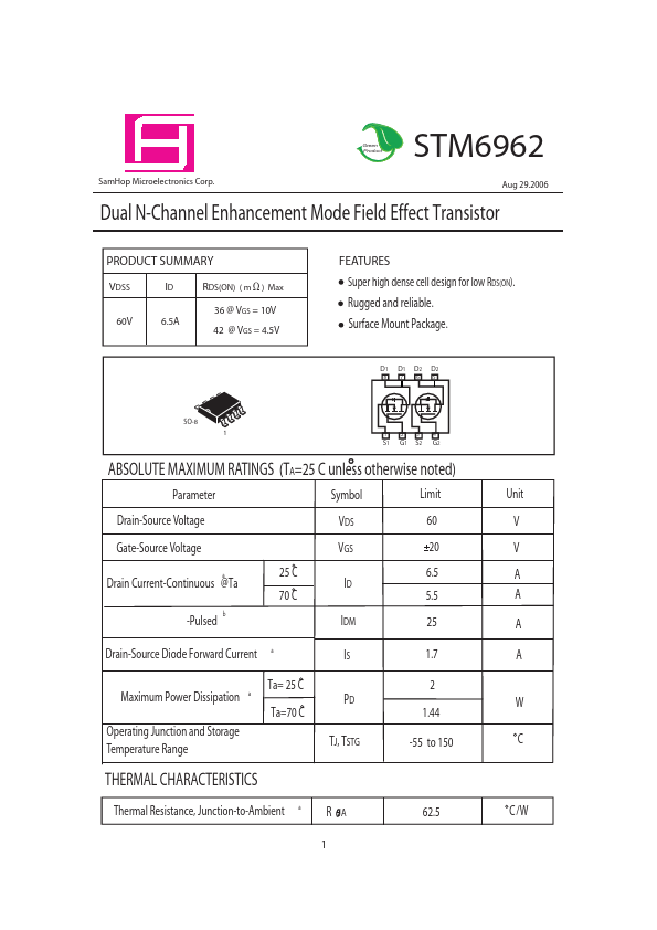 <?=STM6962?> डेटा पत्रक पीडीएफ