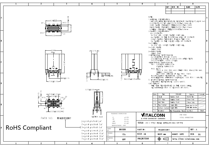 UC41D3XLB07 VITALCONN