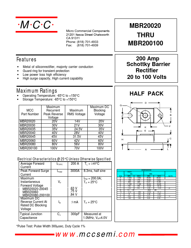MBR20040 Micro Commercial Components