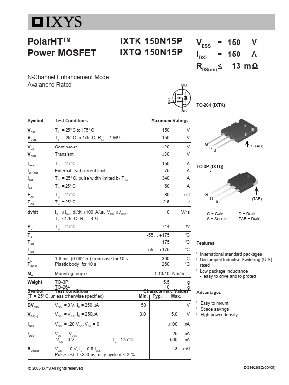 IXTK150N15P