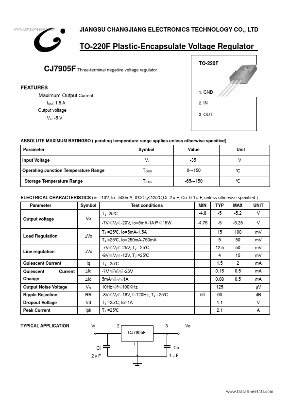 <?=CJ7905F?> डेटा पत्रक पीडीएफ