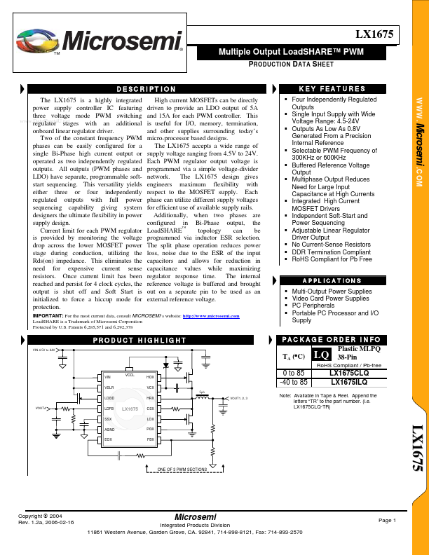 LX1675 Microsemi Corporation